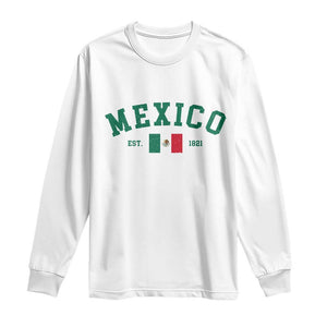 Mexico Mexican Flag Vintage Pride Long Sleeve Shirt TS14 White Print Your Wear