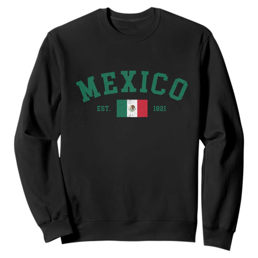 Mexico Mexican Flag Vintage Pride Sweatshirt TS14 Black Print Your Wear