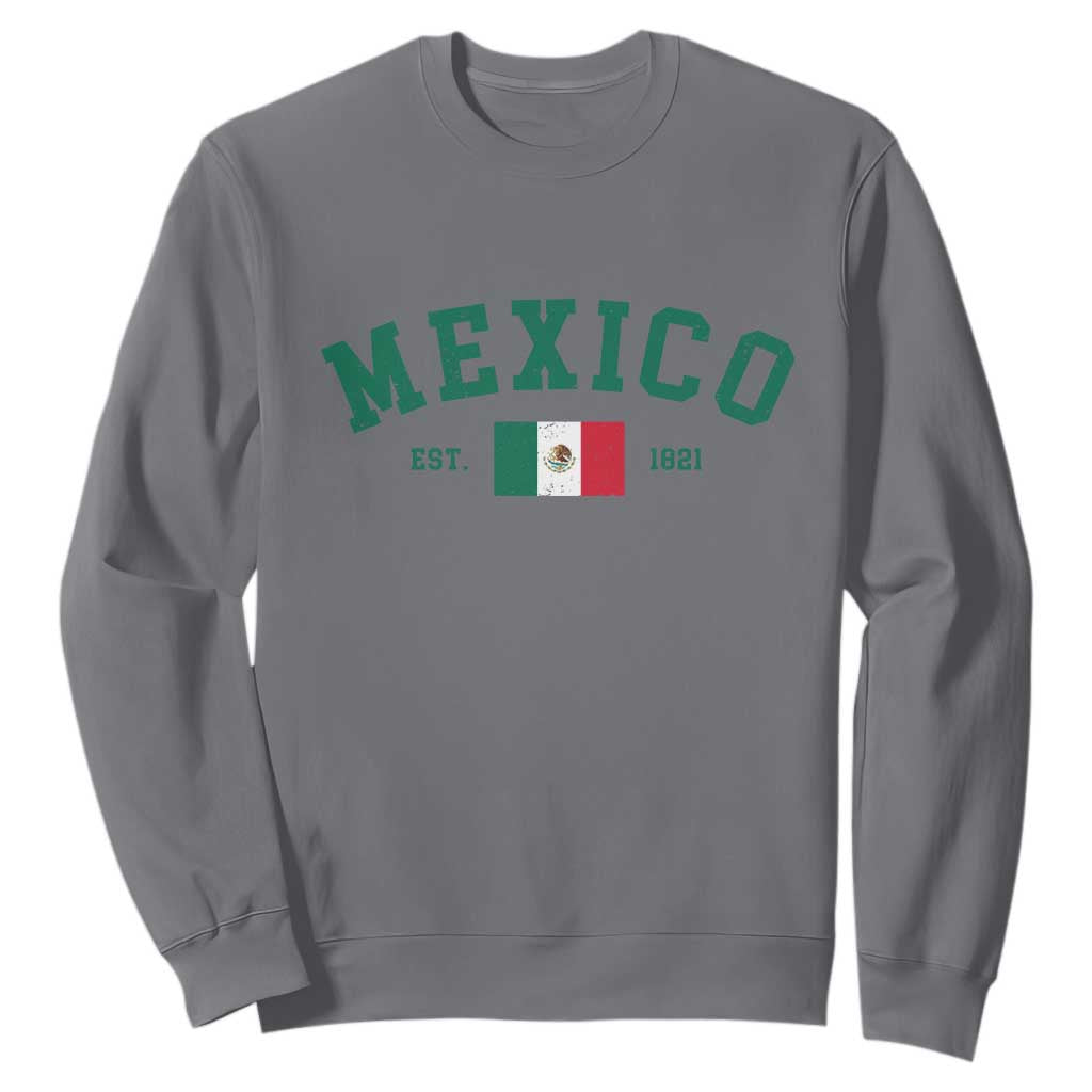 Mexico Mexican Flag Vintage Pride Sweatshirt TS14 Charcoal Print Your Wear