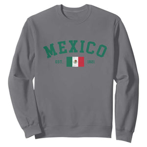 Mexico Mexican Flag Vintage Pride Sweatshirt TS14 Charcoal Print Your Wear