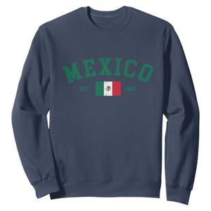 Mexico Mexican Flag Vintage Pride Sweatshirt TS14 Navy Print Your Wear