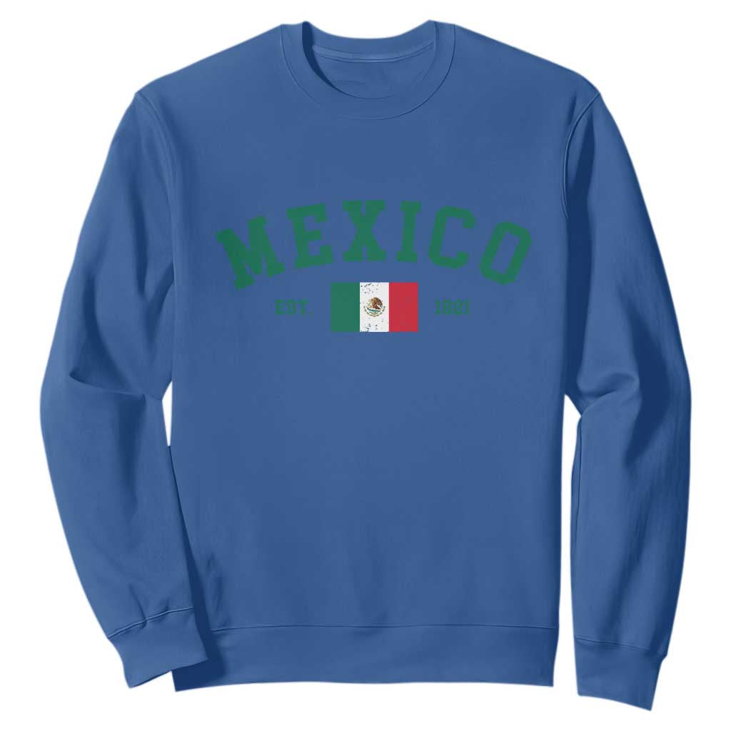 Mexico Mexican Flag Vintage Pride Sweatshirt TS14 Royal Blue Print Your Wear