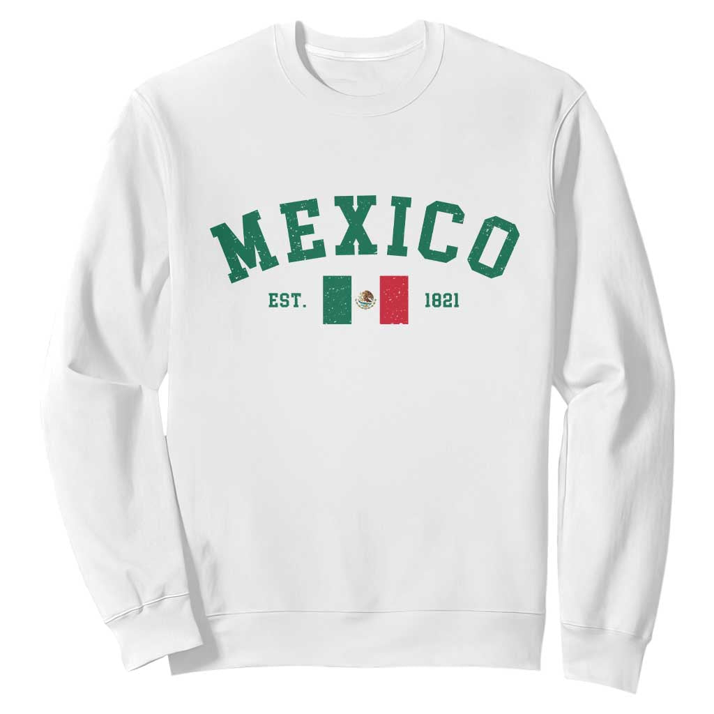 Mexico Mexican Flag Vintage Pride Sweatshirt TS14 White Print Your Wear