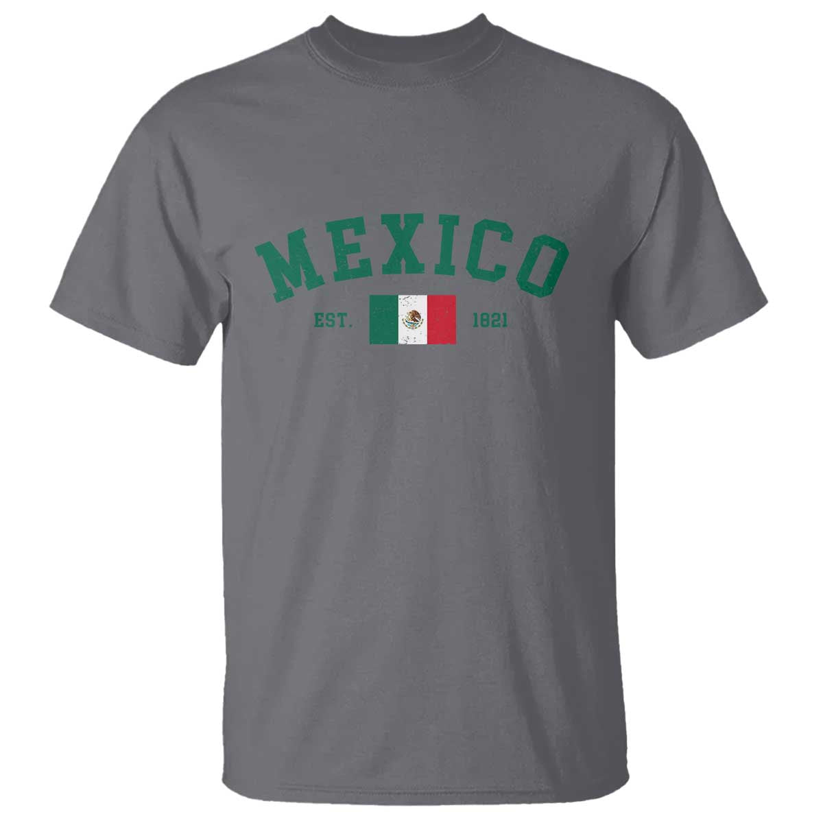 Mexico Mexican Flag Vintage Pride T Shirt TS14 Charcoal Print Your Wear