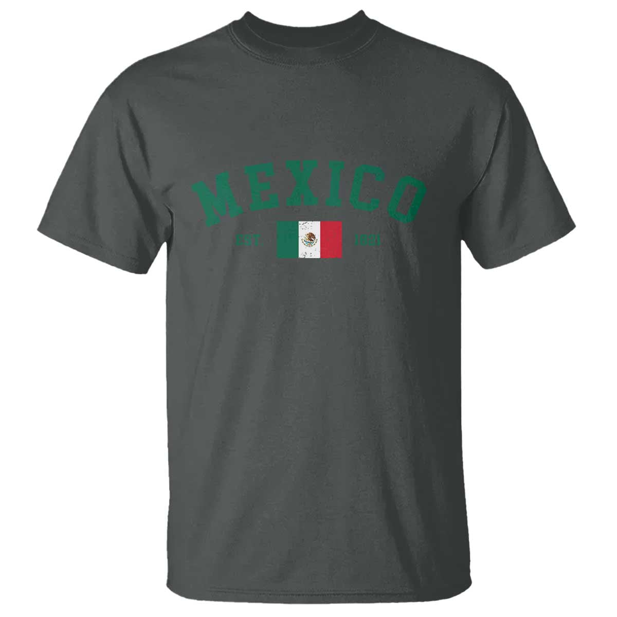 Mexico Mexican Flag Vintage Pride T Shirt TS14 Dark Heather Print Your Wear