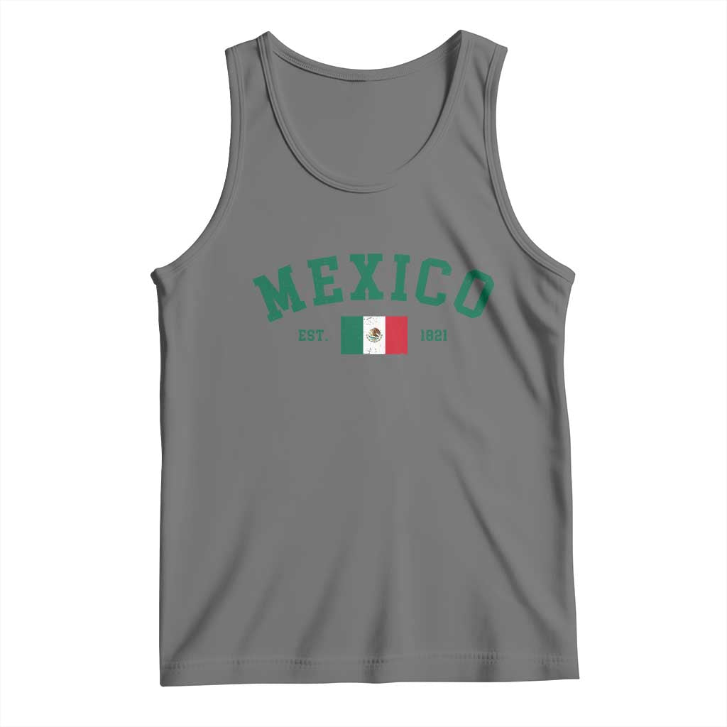 Mexico Mexican Flag Vintage Pride Tank Top TS14 Black Heather Print Your Wear