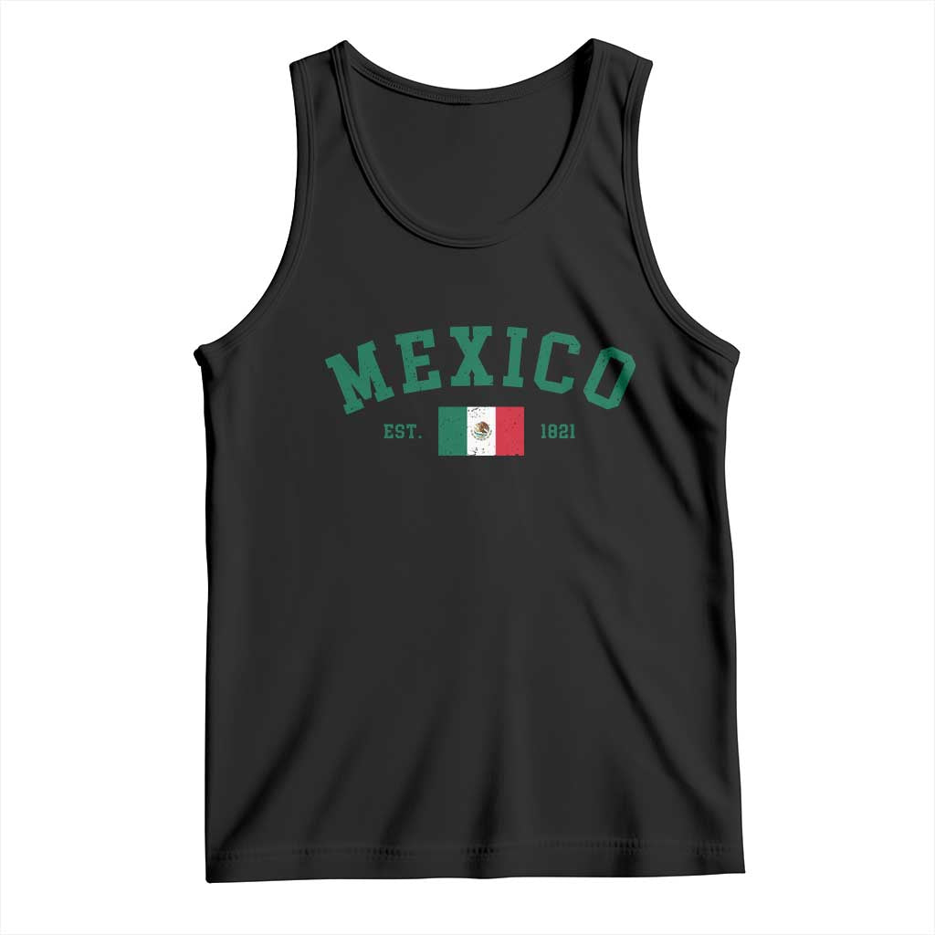 Mexico Mexican Flag Vintage Pride Tank Top TS14 Black Print Your Wear