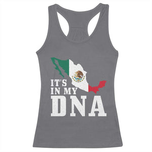 It's in My DNA Mexican Proud Hispanic Gift Mexico Flag Racerback Tank Top TS14 Charcoal Print Your Wear