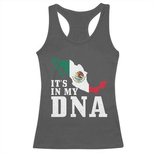 It's in My DNA Mexican Proud Hispanic Gift Mexico Flag Racerback Tank Top TS14 Dark Heather Print Your Wear