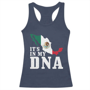 It's in My DNA Mexican Proud Hispanic Gift Mexico Flag Racerback Tank Top TS14 Navy Print Your Wear