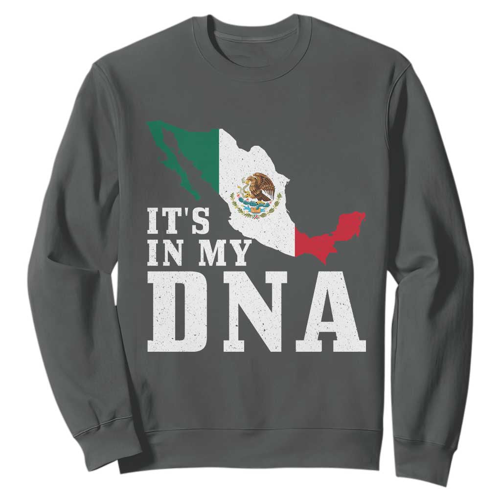 It's in My DNA Mexican Proud Hispanic Gift Mexico Flag Sweatshirt TS14 Dark Heather Print Your Wear