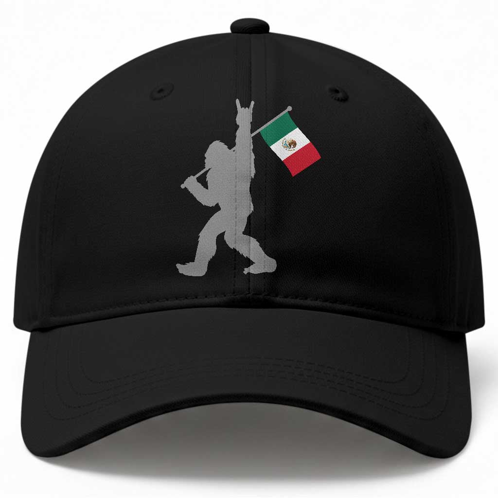Bigfoot Rock On Hold Mexico Flag Sasquatch Believers Baseball Cap TS14 Print Your Wear