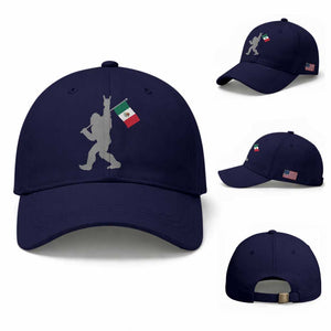 Bigfoot Rock On Hold Mexico Flag Sasquatch Believers Baseball Cap TS14 Baseball Cap Universal Fit Dark Blue Print Your Wear
