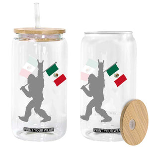 Bigfoot Rock On Hold Mexico Flag Sasquatch Believers Glass Can TS14 Print Your Wear