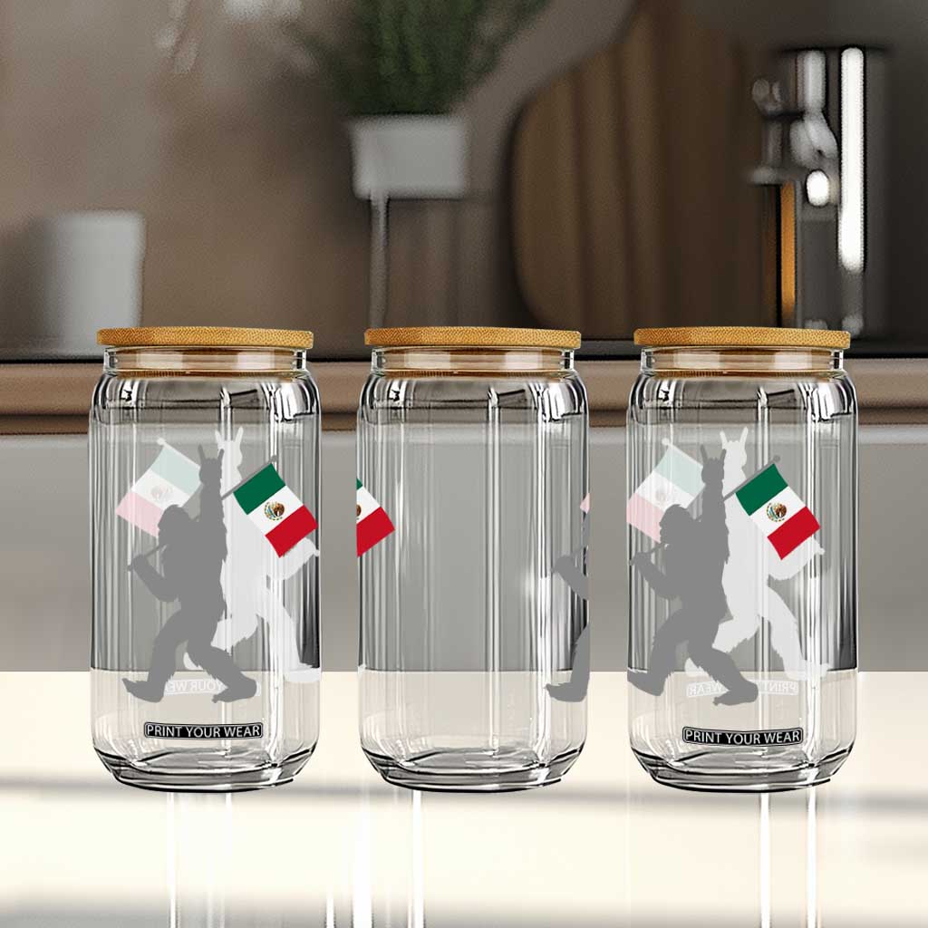 Bigfoot Rock On Hold Mexico Flag Sasquatch Believers Glass Can TS14 Print Your Wear