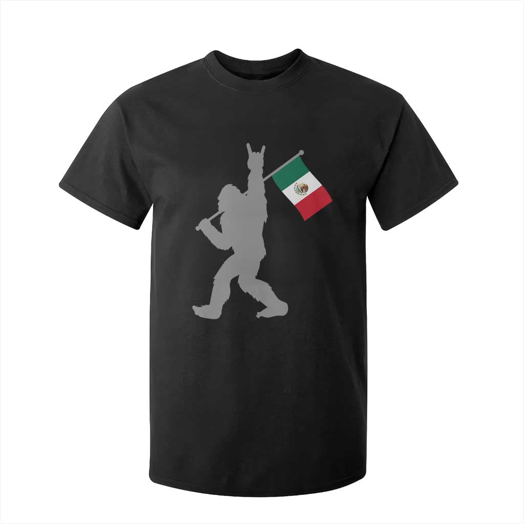 Bigfoot Rock On Hold Mexico Flag Sasquatch Believers T Shirt For Kid TS14 Black Print Your Wear