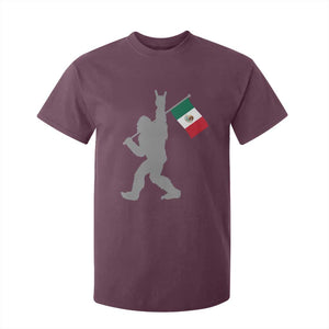 Bigfoot Rock On Hold Mexico Flag Sasquatch Believers T Shirt For Kid TS14 Maroon Print Your Wear