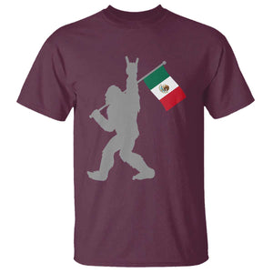 Bigfoot Rock On Hold Mexico Flag Sasquatch Believers T Shirt TS14 Maroon Print Your Wear
