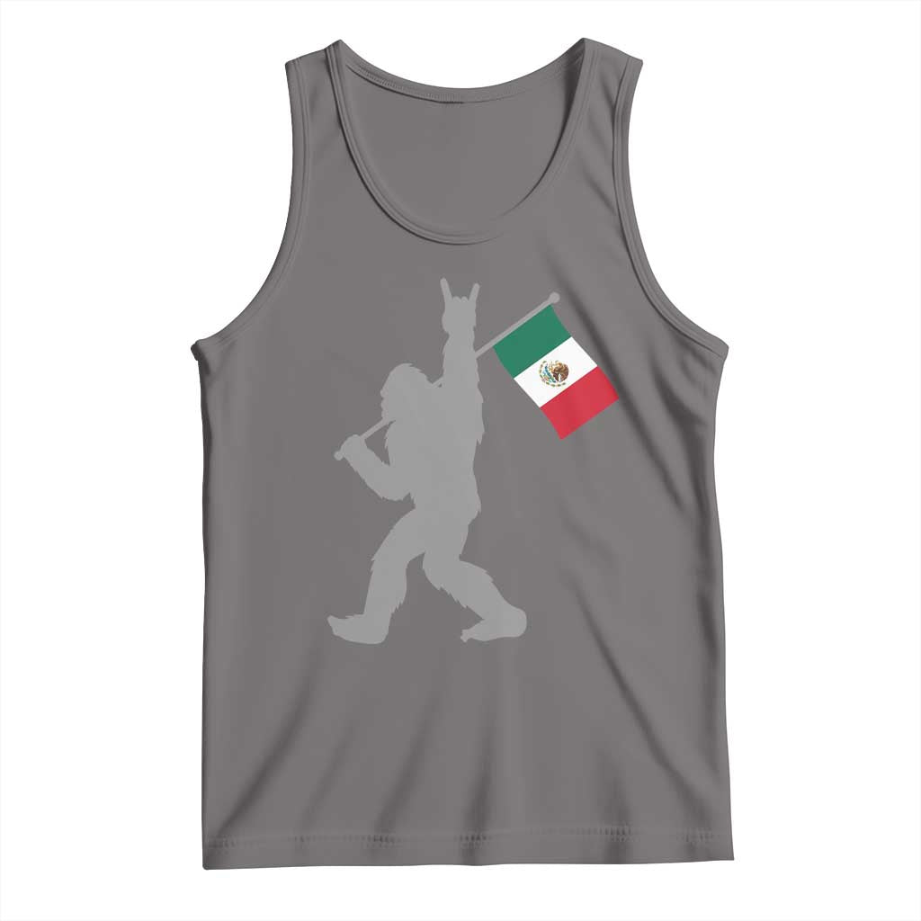 Bigfoot Rock On Hold Mexico Flag Sasquatch Believers Tank Top TS14 Deep Heather Print Your Wear