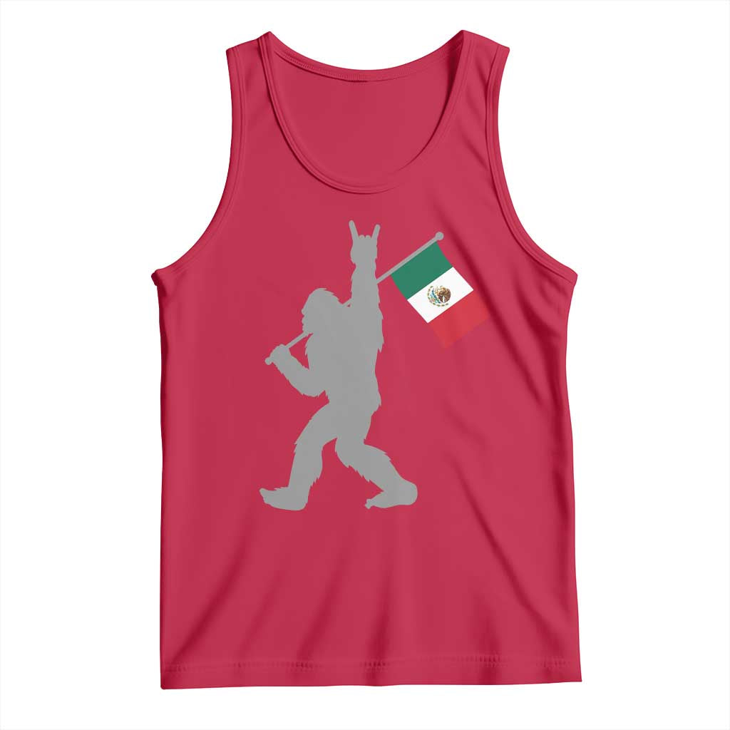 Bigfoot Rock On Hold Mexico Flag Sasquatch Believers Tank Top TS14 Red Print Your Wear