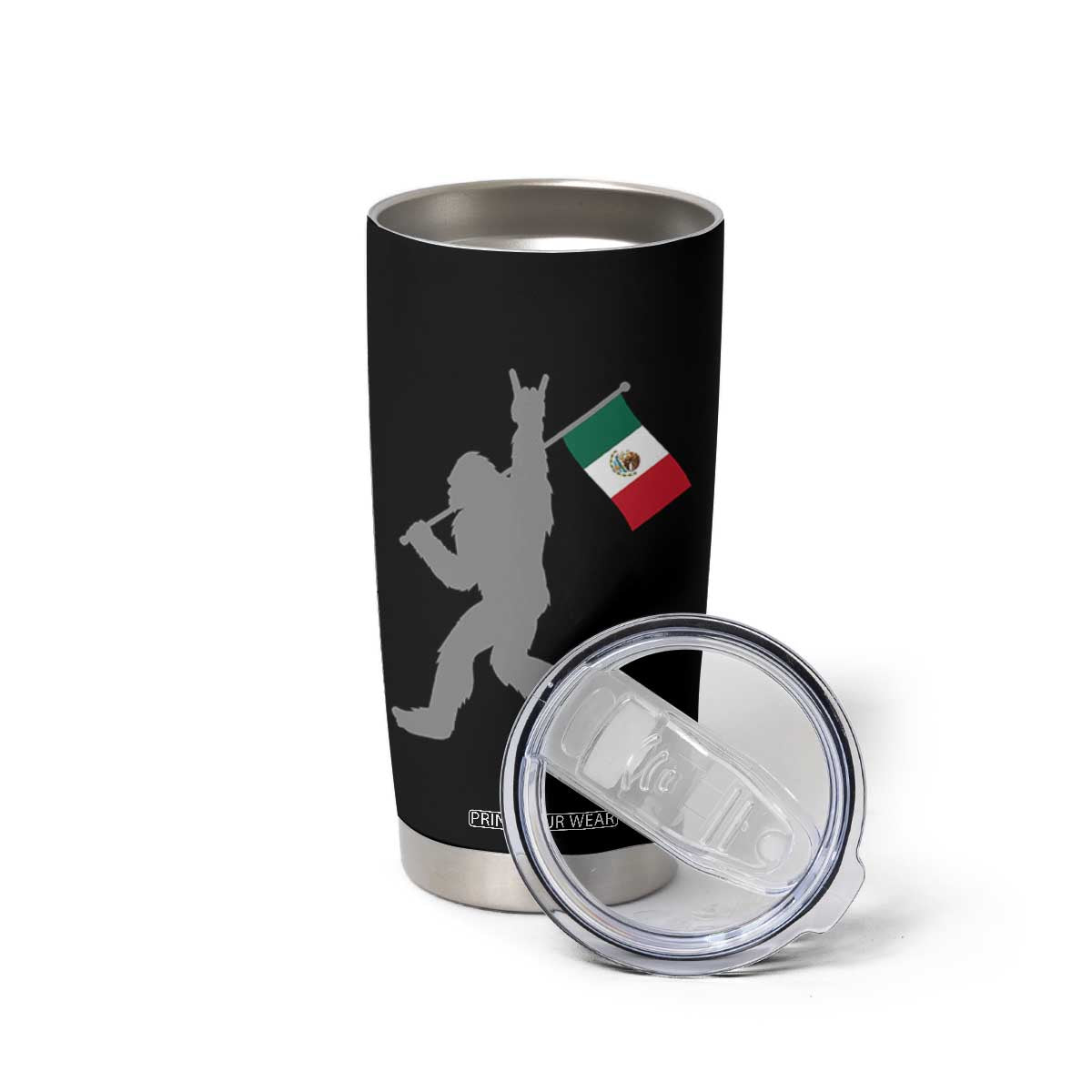 Bigfoot Rock On Hold Mexico Flag Sasquatch Believers Tumbler Cup TS14 Print Your Wear