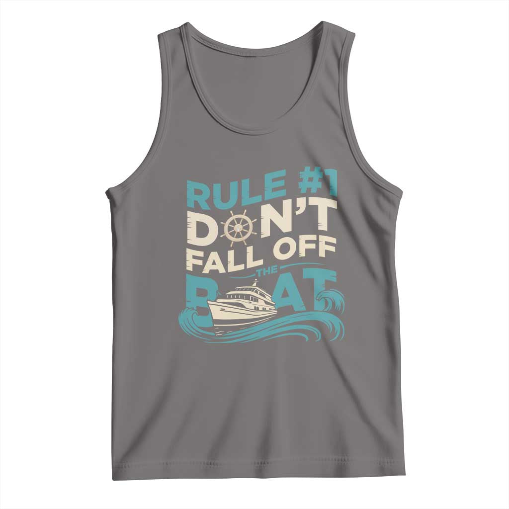 Funny Cruise Ship Tank Top Rule Number One Do Not Fall Off The Boat TS14 Deep Heather Print Your Wear