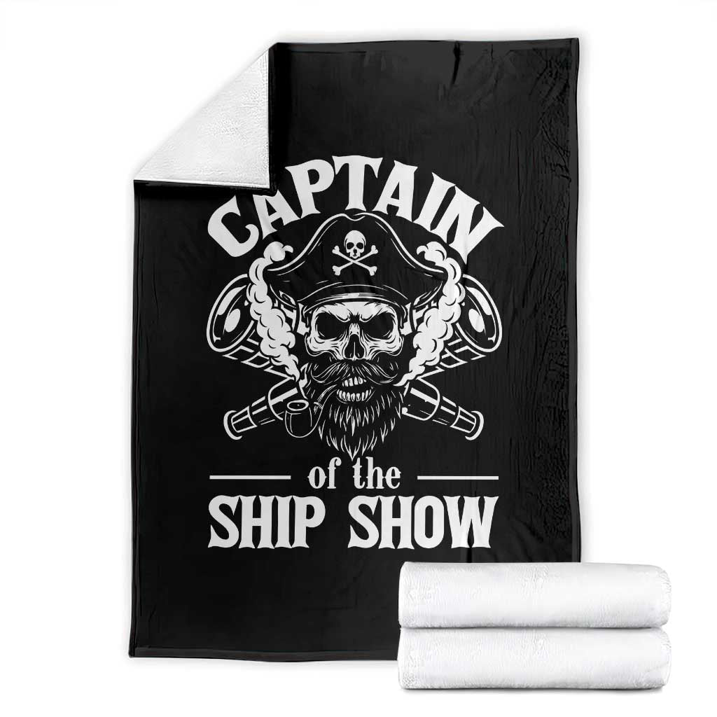 Funny Boat Captain Pun Throw Blanket Captain Of The Ship Show TS14 Black Print Your Wear