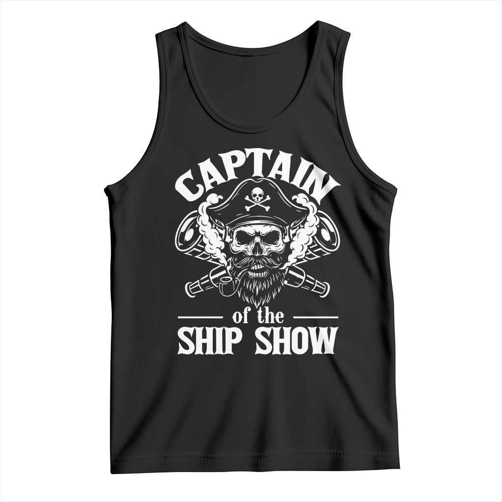 Funny Boat Captain Pun Tank Top Captain Of The Ship Show TS14 Black Print Your Wear