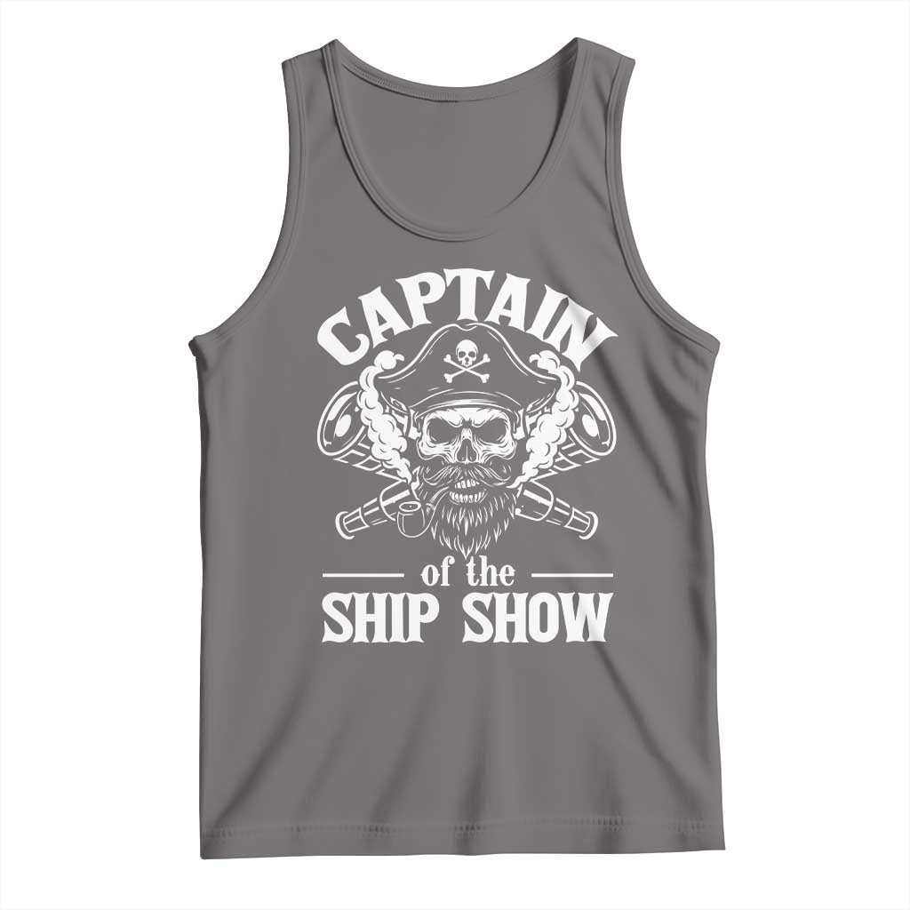 Funny Boat Captain Pun Tank Top Captain Of The Ship Show TS14 Deep Heather Print Your Wear