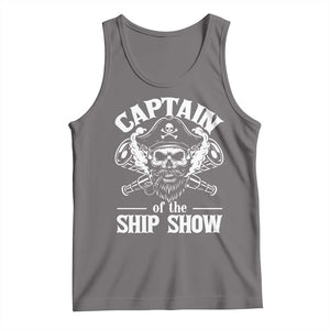 Funny Boat Captain Pun Tank Top Captain Of The Ship Show TS14 Deep Heather Print Your Wear