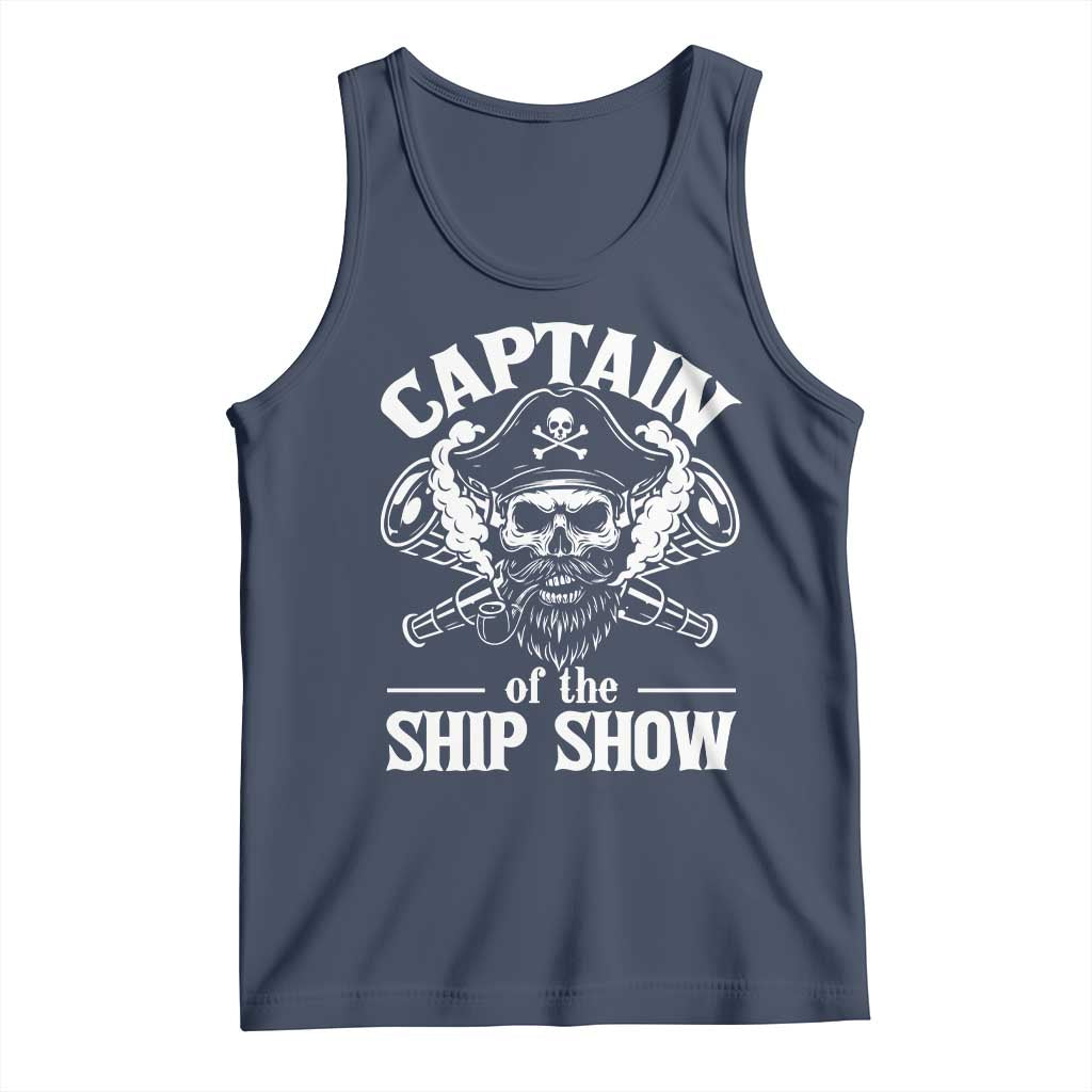 Funny Boat Captain Pun Tank Top Captain Of The Ship Show TS14 Navy Print Your Wear