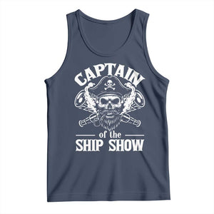 Funny Boat Captain Pun Tank Top Captain Of The Ship Show TS14 Navy Print Your Wear