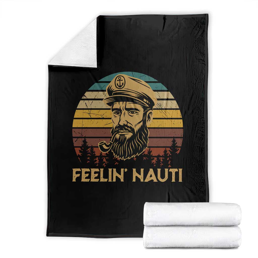 Funny Sailing Boating Throw Blanket Feelin Nauti TS14 Black Print Your Wear