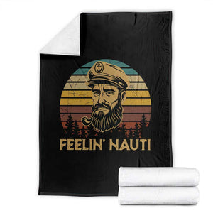 Funny Sailing Boating Throw Blanket Feelin Nauti TS14 Black Print Your Wear