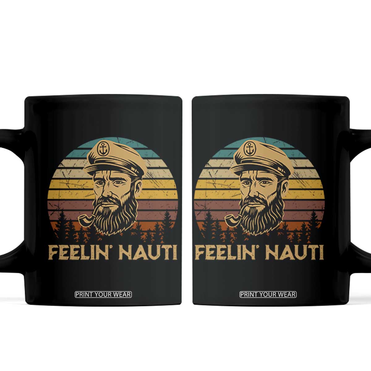Funny Sailing Boating Coffee Mug Feelin Nauti TS14 Black Print Your Wear
