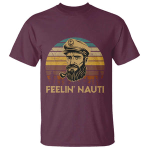 Funny Sailing Boating T Shirt Feelin Nauti TS14 Maroon Print Your Wear