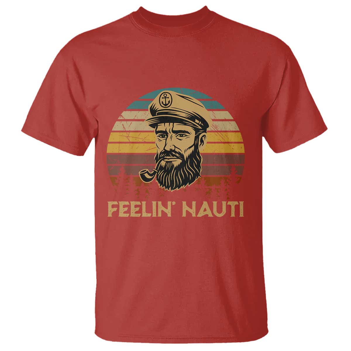 Funny Sailing Boating T Shirt Feelin Nauti TS14 Red Print Your Wear