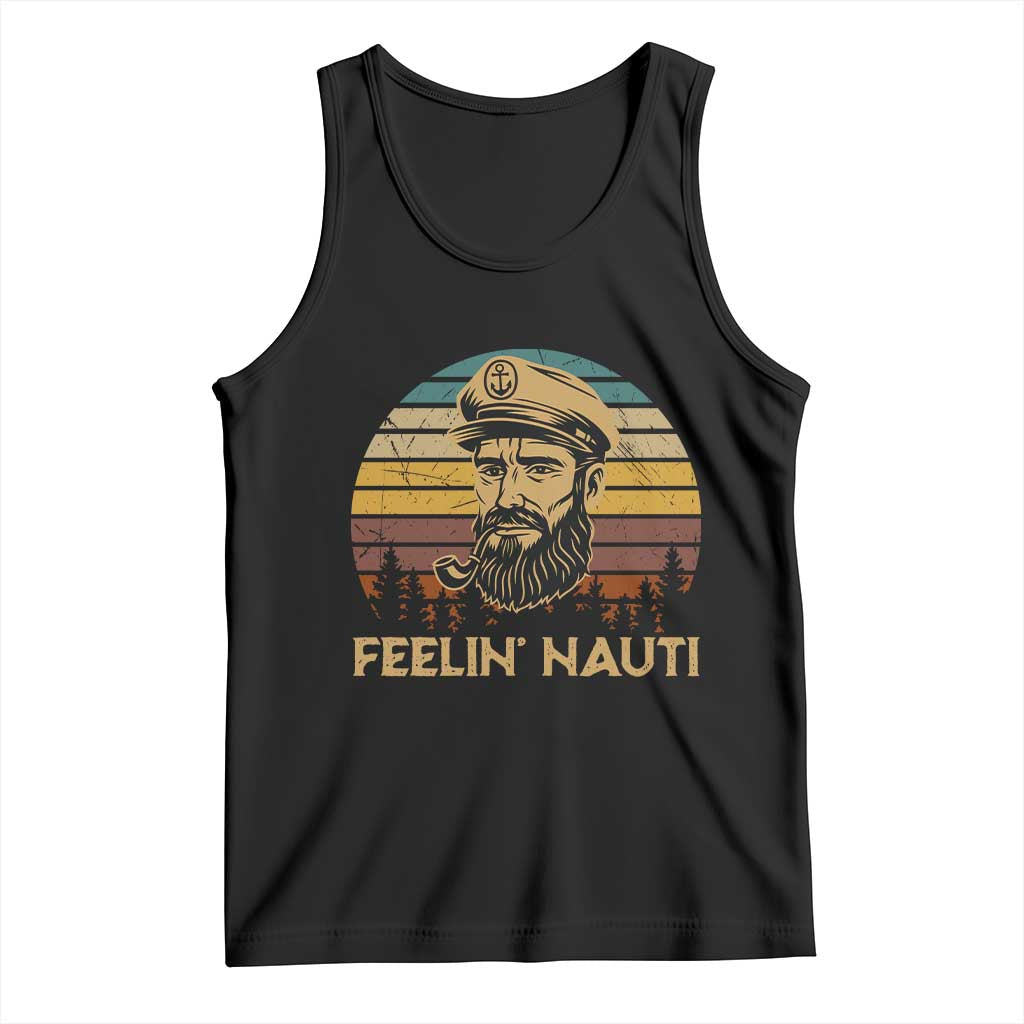 Funny Sailing Boating Tank Top Feelin Nauti TS14 Black Print Your Wear