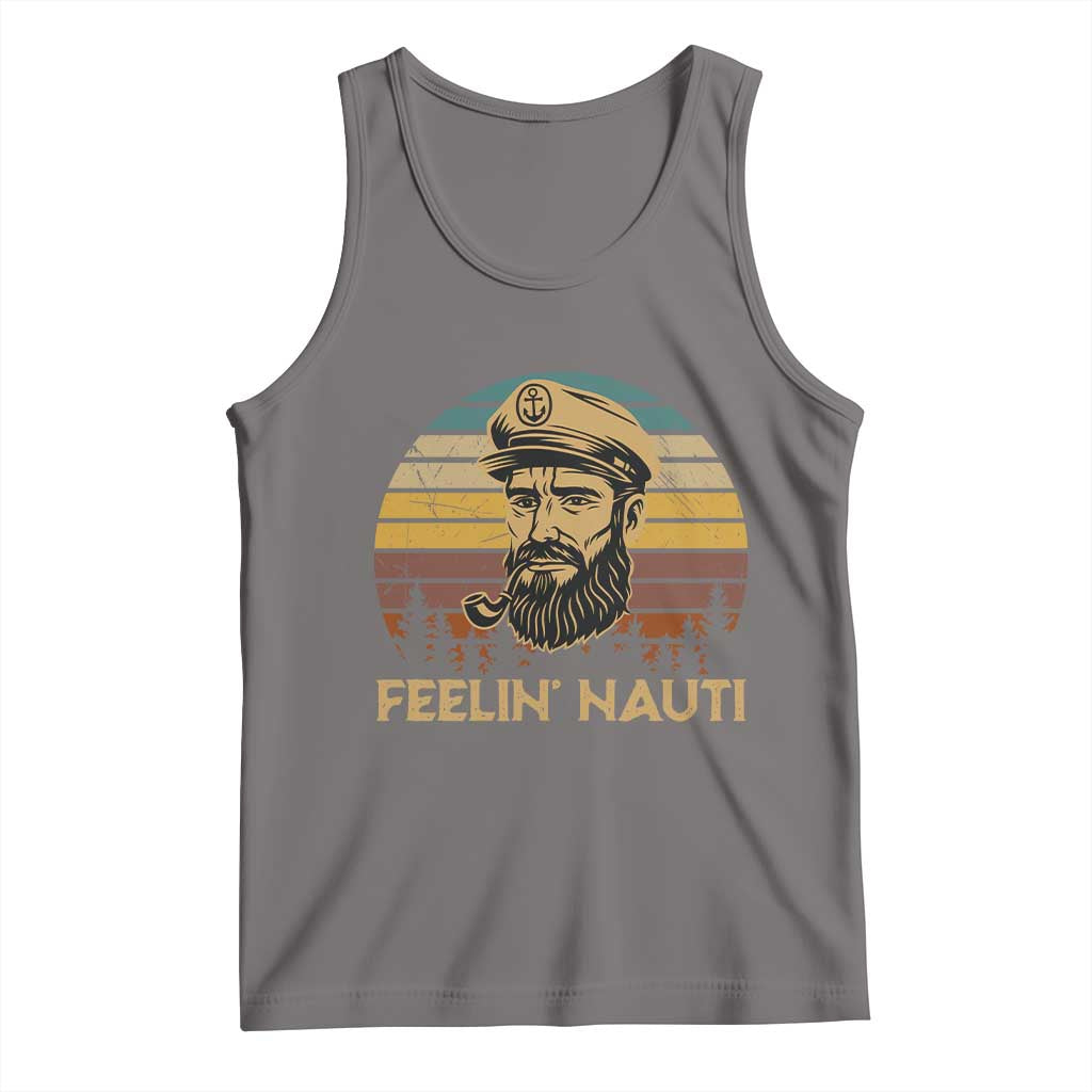 Funny Sailing Boating Tank Top Feelin Nauti TS14 Deep Heather Print Your Wear
