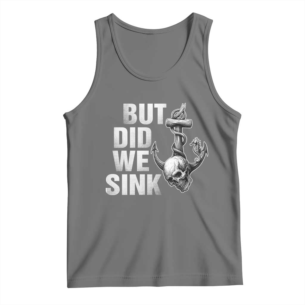 Funny Boating Tank Top But Did We Sink TS14 Black Heather Print Your Wear