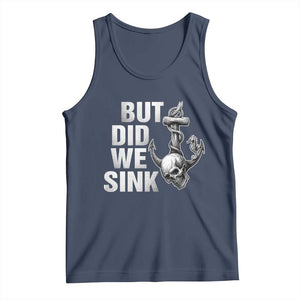Funny Boating Tank Top But Did We Sink TS14 Navy Print Your Wear