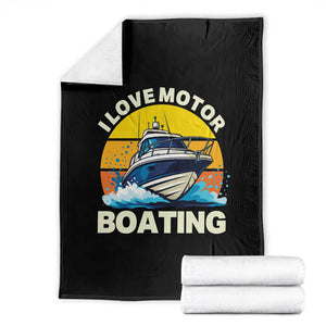 Funny Boater Throw Blanket I Love Motorboating TS14 Black Print Your Wear