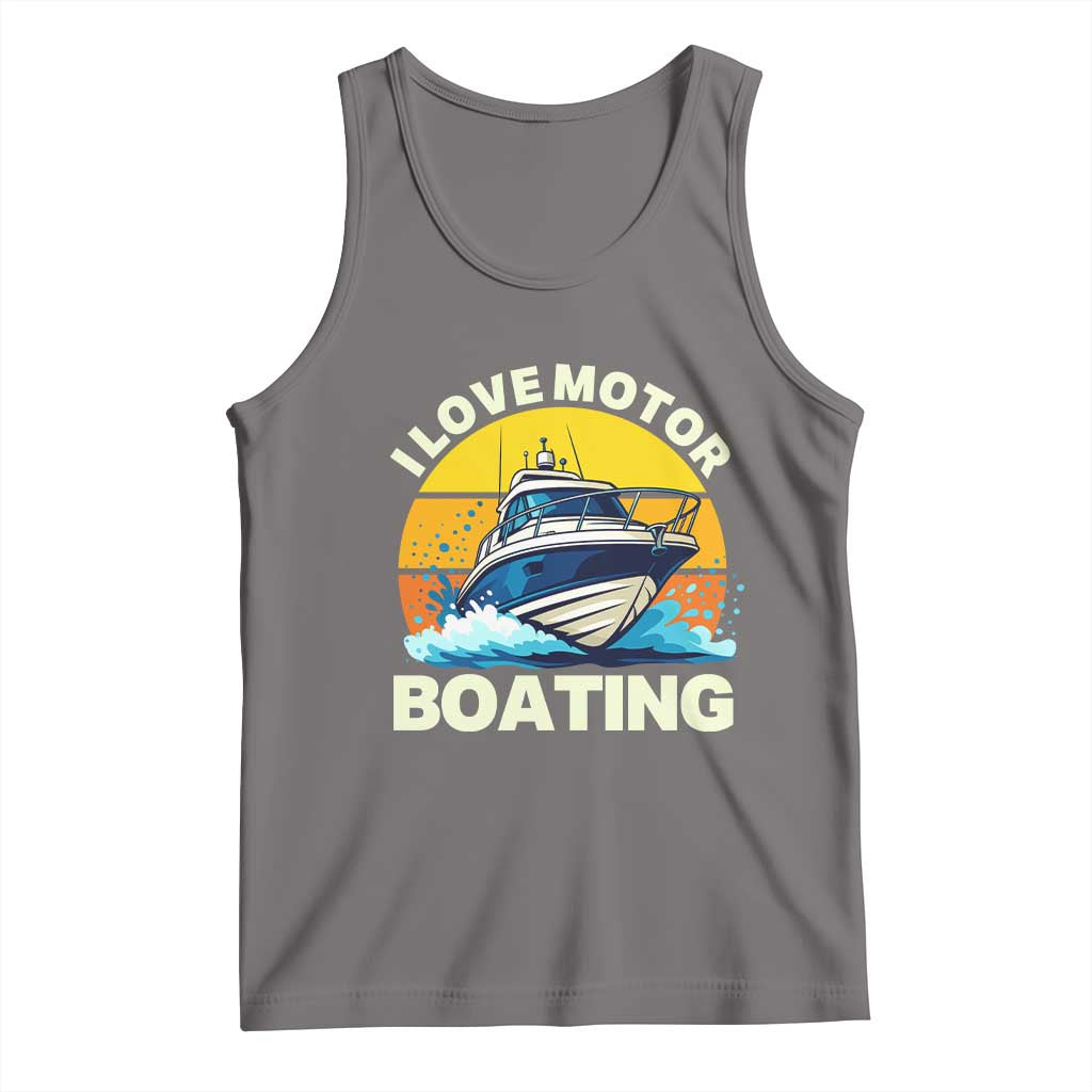 Funny Boater Tank Top I Love Motorboating TS14 Deep Heather Print Your Wear