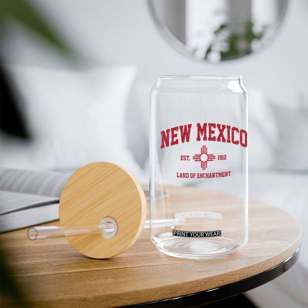 Vintage New Mexico Flag Zia Sun Souvenir Glass Can TS14 Print Your Wear