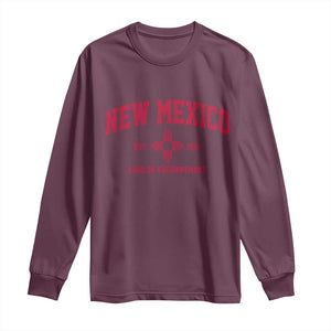 Vintage New Mexico Flag Zia Sun Souvenir Long Sleeve Shirt TS14 Maroon Print Your Wear