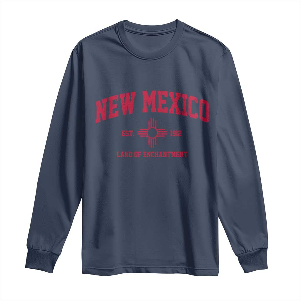 Vintage New Mexico Flag Zia Sun Souvenir Long Sleeve Shirt TS14 Navy Print Your Wear