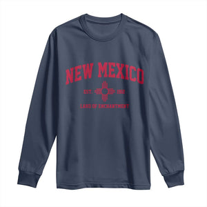 Vintage New Mexico Flag Zia Sun Souvenir Long Sleeve Shirt TS14 Navy Print Your Wear