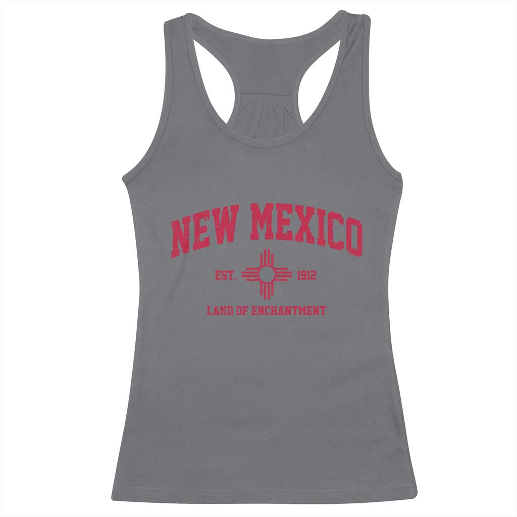 Vintage New Mexico Flag Zia Sun Souvenir Racerback Tank Top TS14 Charcoal Print Your Wear