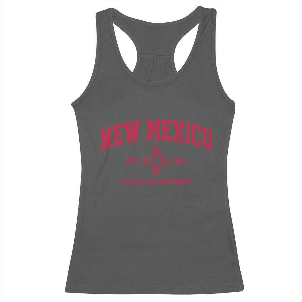 Vintage New Mexico Flag Zia Sun Souvenir Racerback Tank Top TS14 Dark Heather Print Your Wear