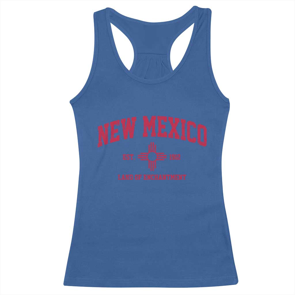 Vintage New Mexico Flag Zia Sun Souvenir Racerback Tank Top TS14 Royal Blue Print Your Wear